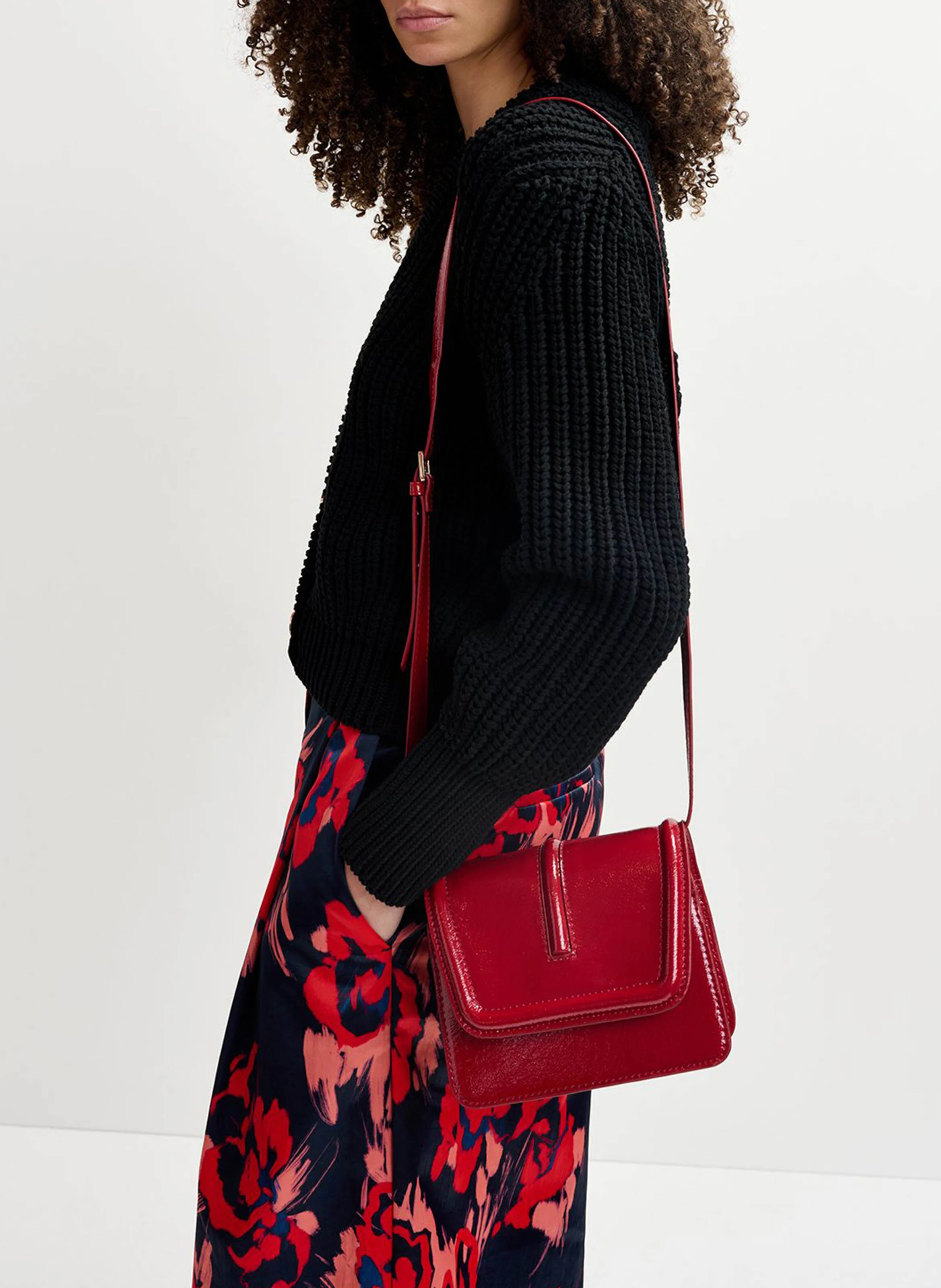 GEENA - Sac bandoulière verni | Rouge