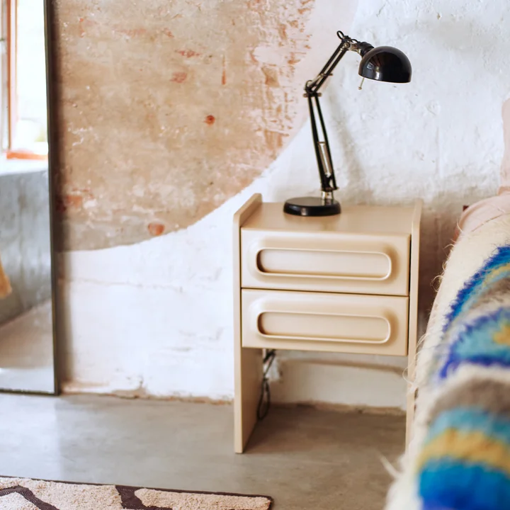 HKliving - Space Nachttisch, orange / cream