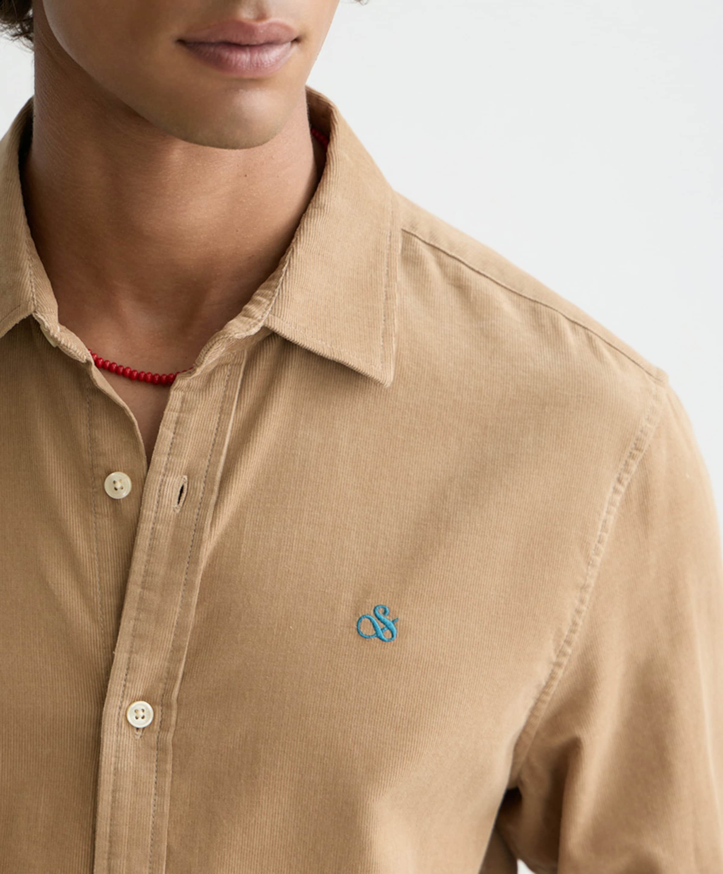 Scotch & Soda Heren overhemd lange mouw beige