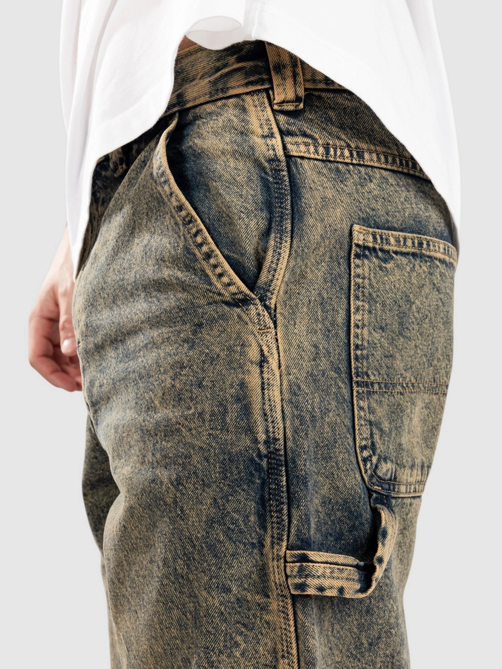 Dickies Stevensville Carpenter Jeans yellow fade indigo