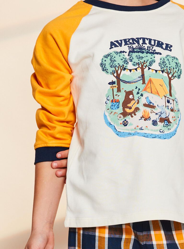Ensemble pyjama thème forêt à carreaux