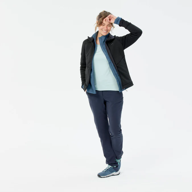 Decathlon Quechua - Jaqueta Fleece Feminina para Caminhada Quechua - MH520 com Capuz