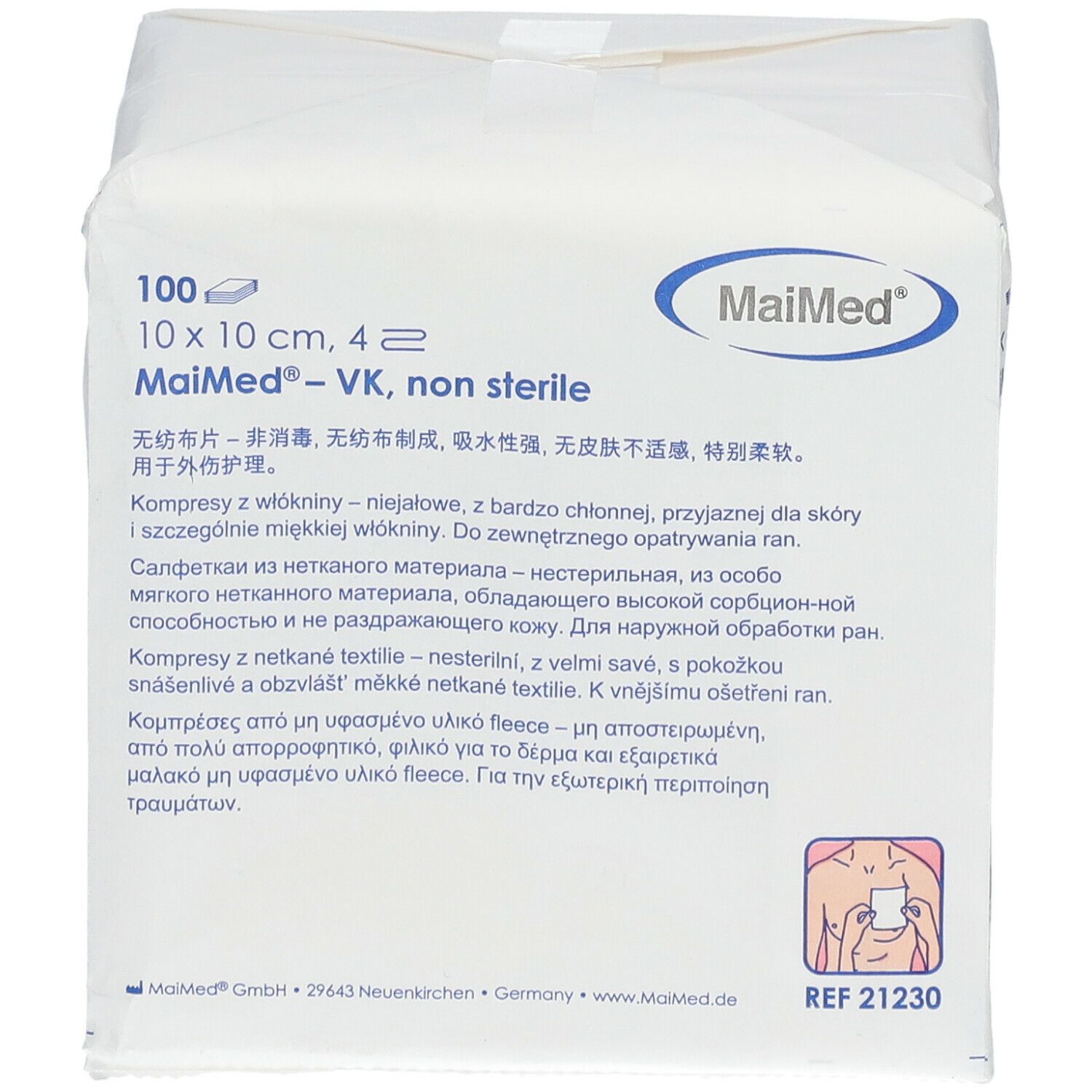 MaiMed® Vlieskompressen 10 x 10 cm unsteril