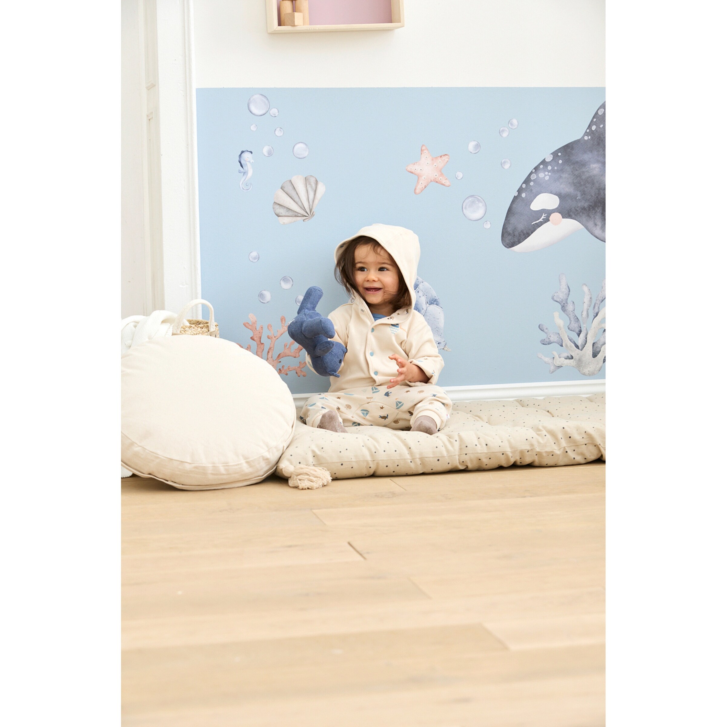 Bornino - Sea Life Wendejacke mit Kapuze Maritim natur/bunt