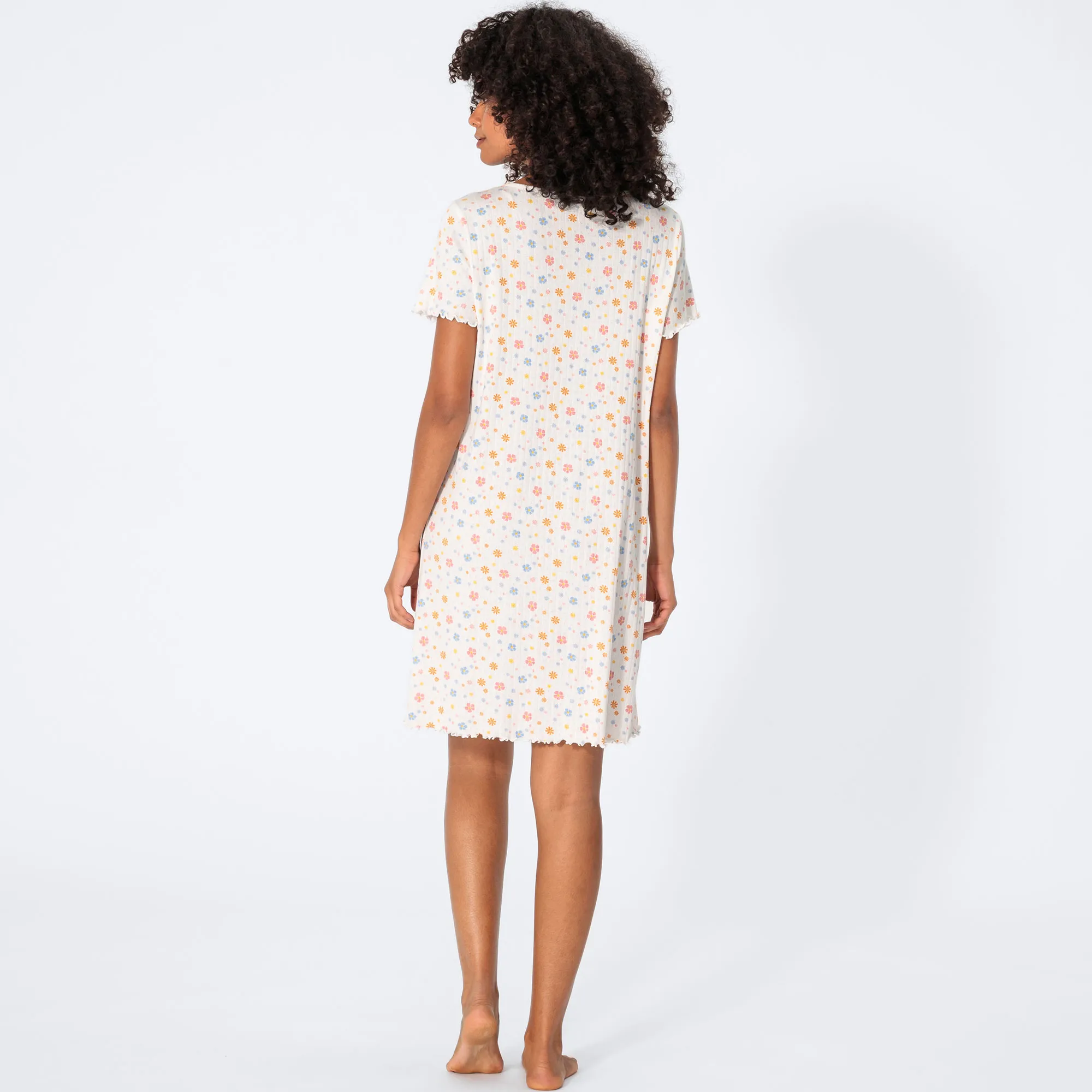 Damen-Nachthemd mit Blumen-Druck