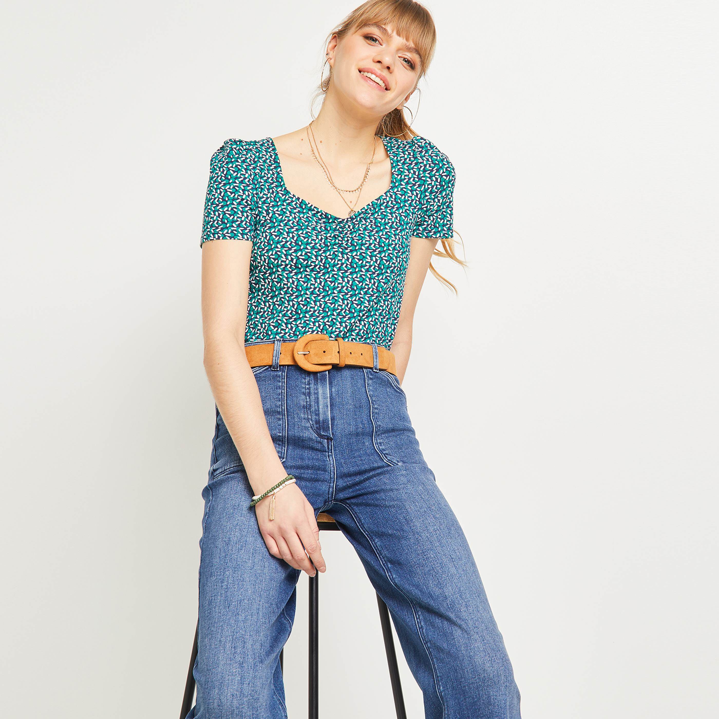 Tshirt imprimé femme - MARINE