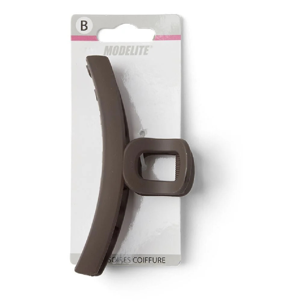 Pince cheveux crocodile marron mat L11cm