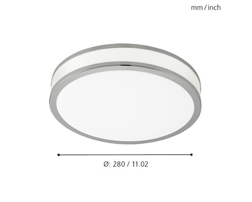 LED plafondlamp 18W 2000 lm 3000 K Ø 28 cm Palermo wit/chroom