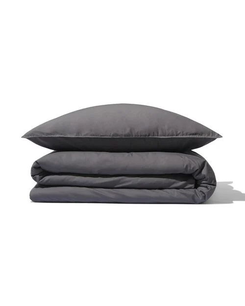 housse de couette percale 140x200/220 gris foncé