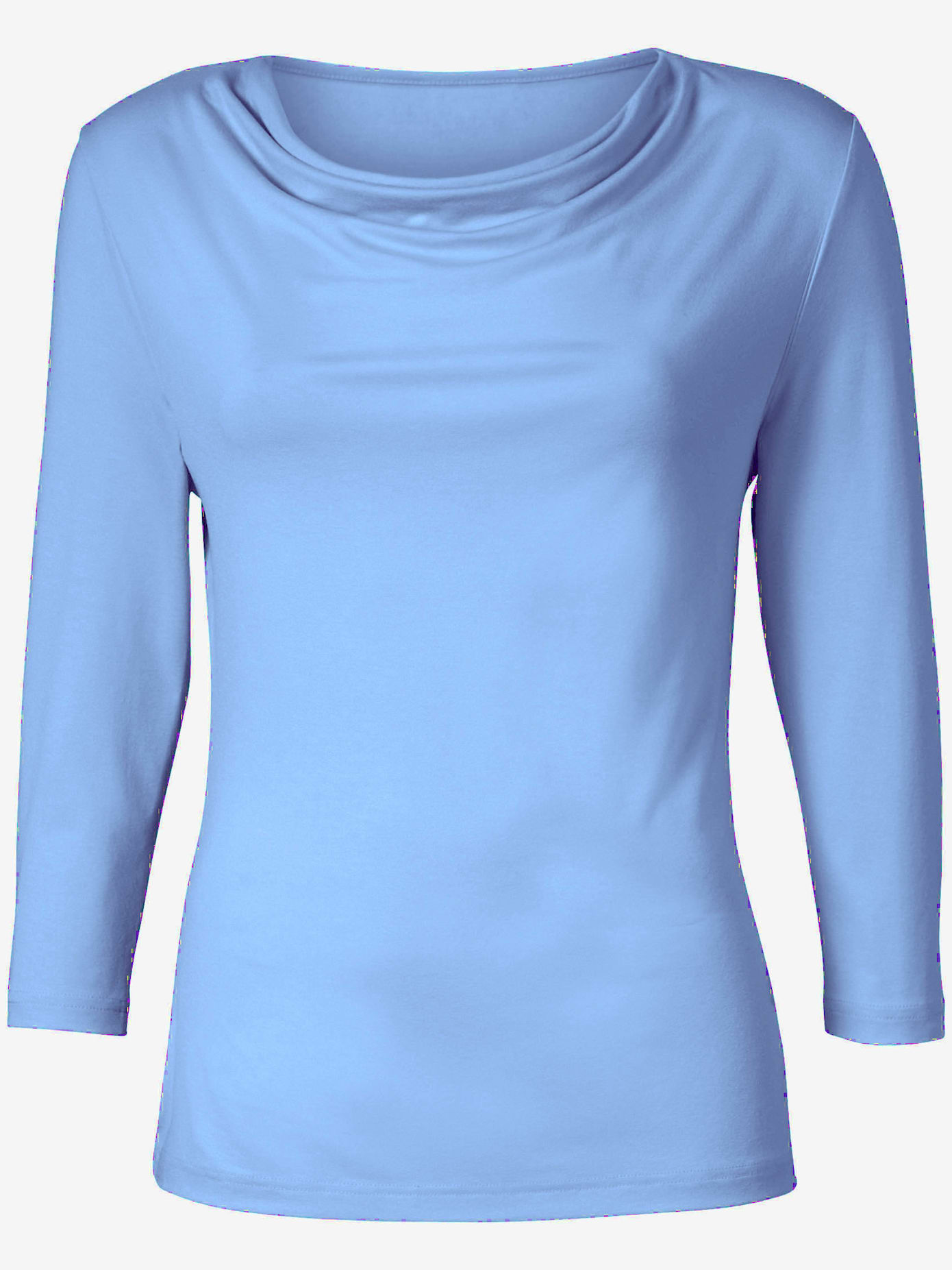 T-shirt femme souple col bénitier manches 3/4