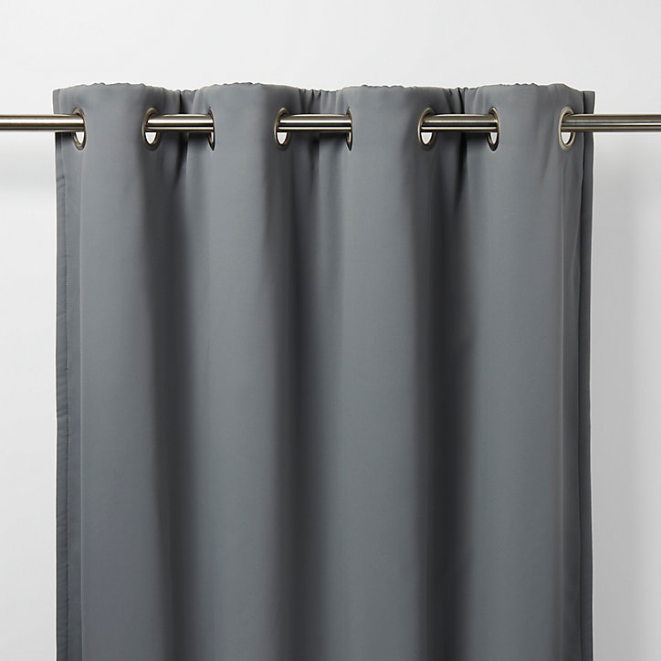 Rideau occultant thermique Vestris GoodHome gris foncé L.260 x l.140 cm