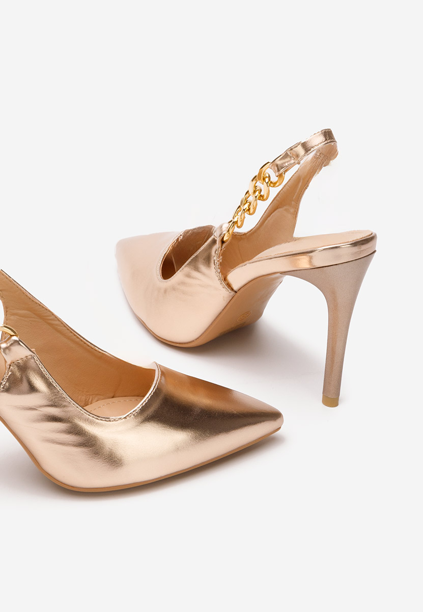 Chaussures élégantes à talon champagne Elemia