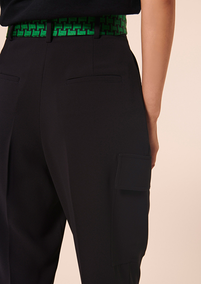 Pantalon Philippebleu nuit en crêpe