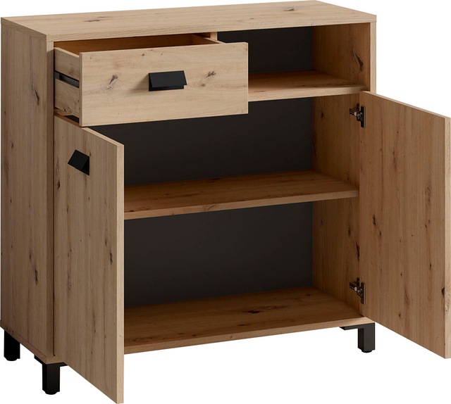 byLIVING Badkommode »Wellness« 80cm Badezimmer Kommode mit Metallgriffen und viel Stauraum