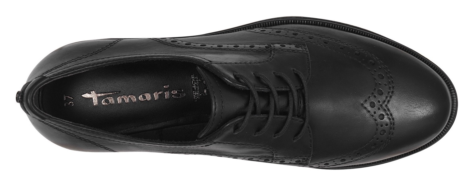 Tamaris Schnürschuh  , Blockabsatz, Businessschuh, Halbschuh mit Lyralochung