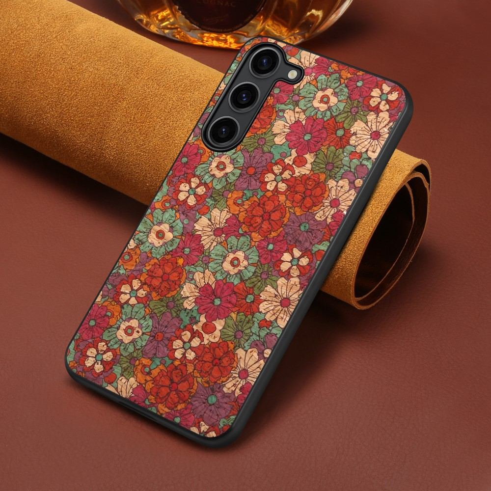 Samsung Galaxy S24 Hybrid Leder Hardcase Hülle im Vintage Mandala Look - Style 1