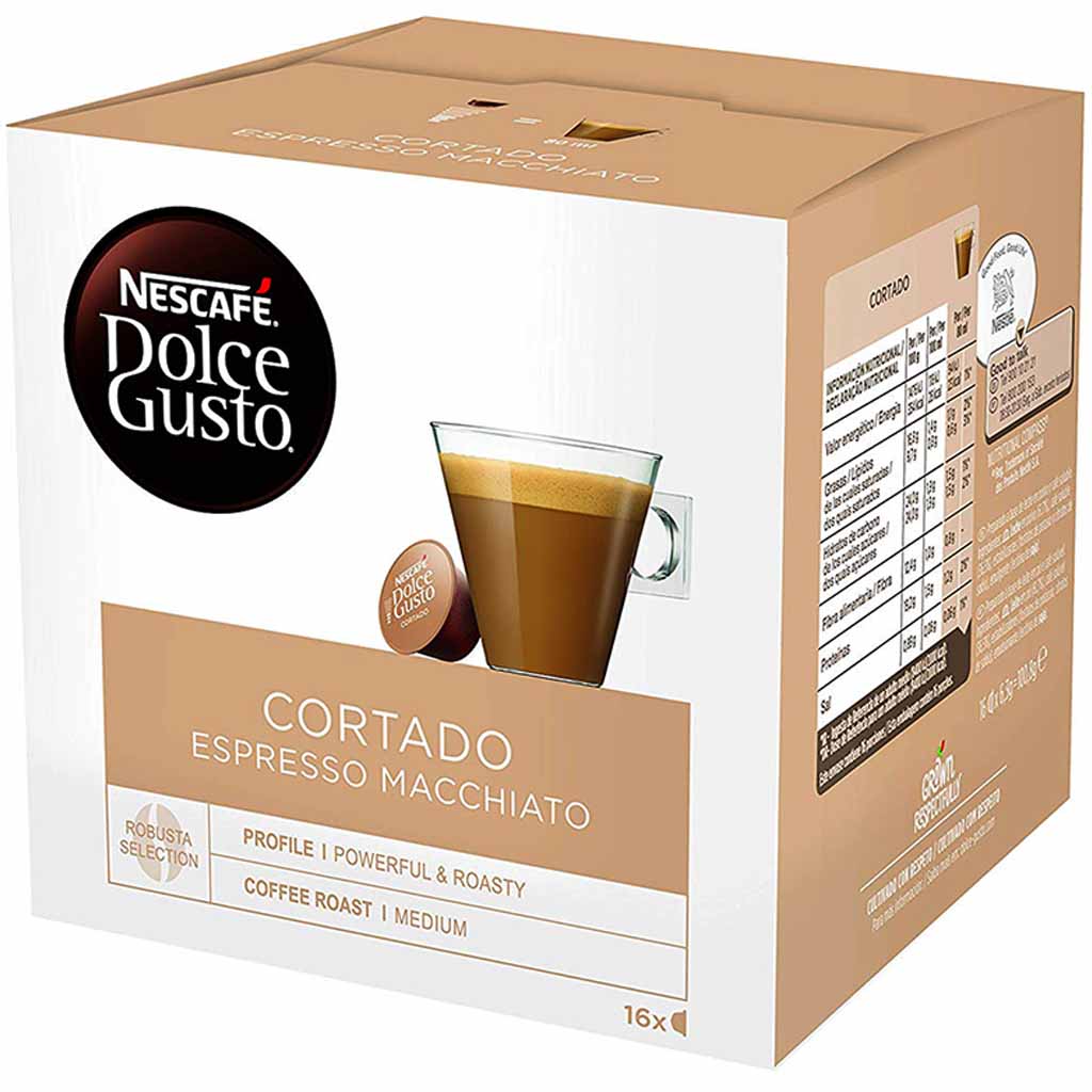 Nescafe Dolce Gusto Kapseln Cortado Espresso Macchiato 16x6,3g=100,8g MHD:31.7.25