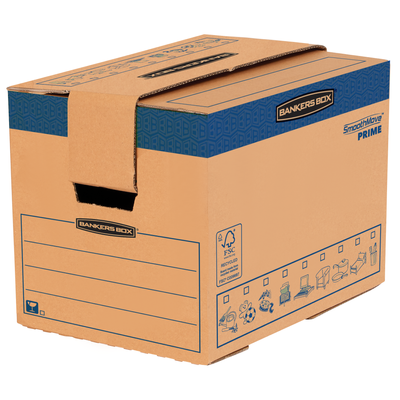 5 Cartons déménagement 37,5L - Bankers Box SmoothMove FastFold Fellowes