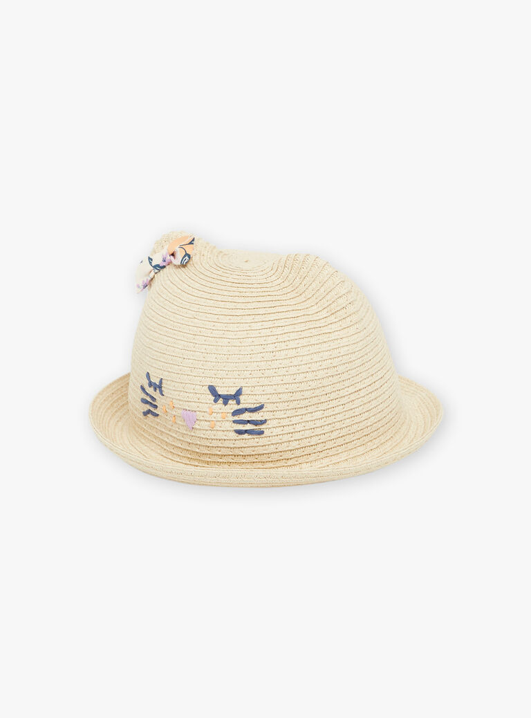 Chapeau de paille avec bande à motif