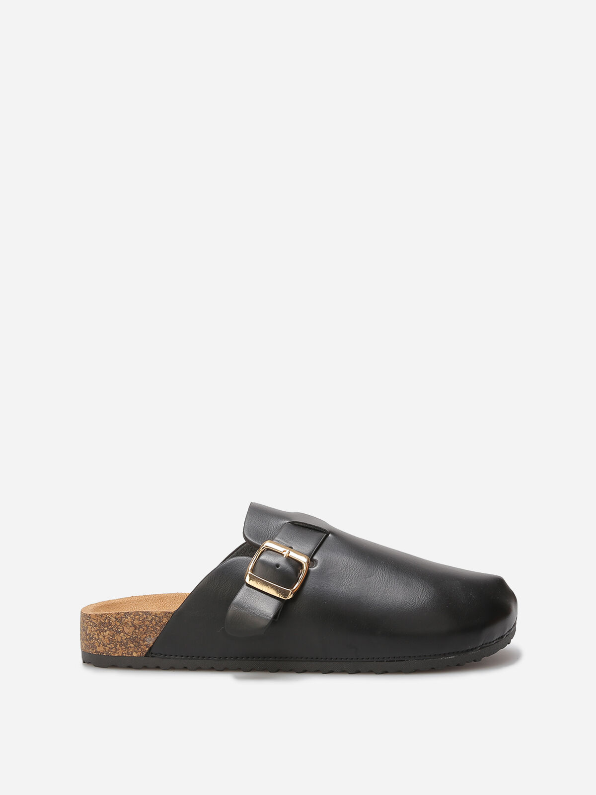 Mules en simili avec bride- Noir