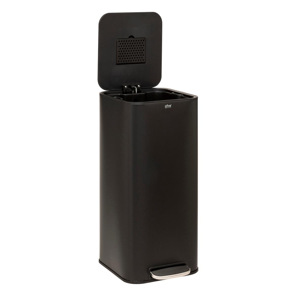 POUBELLE A PEDALE CARRE DELTA 30L NOIRE