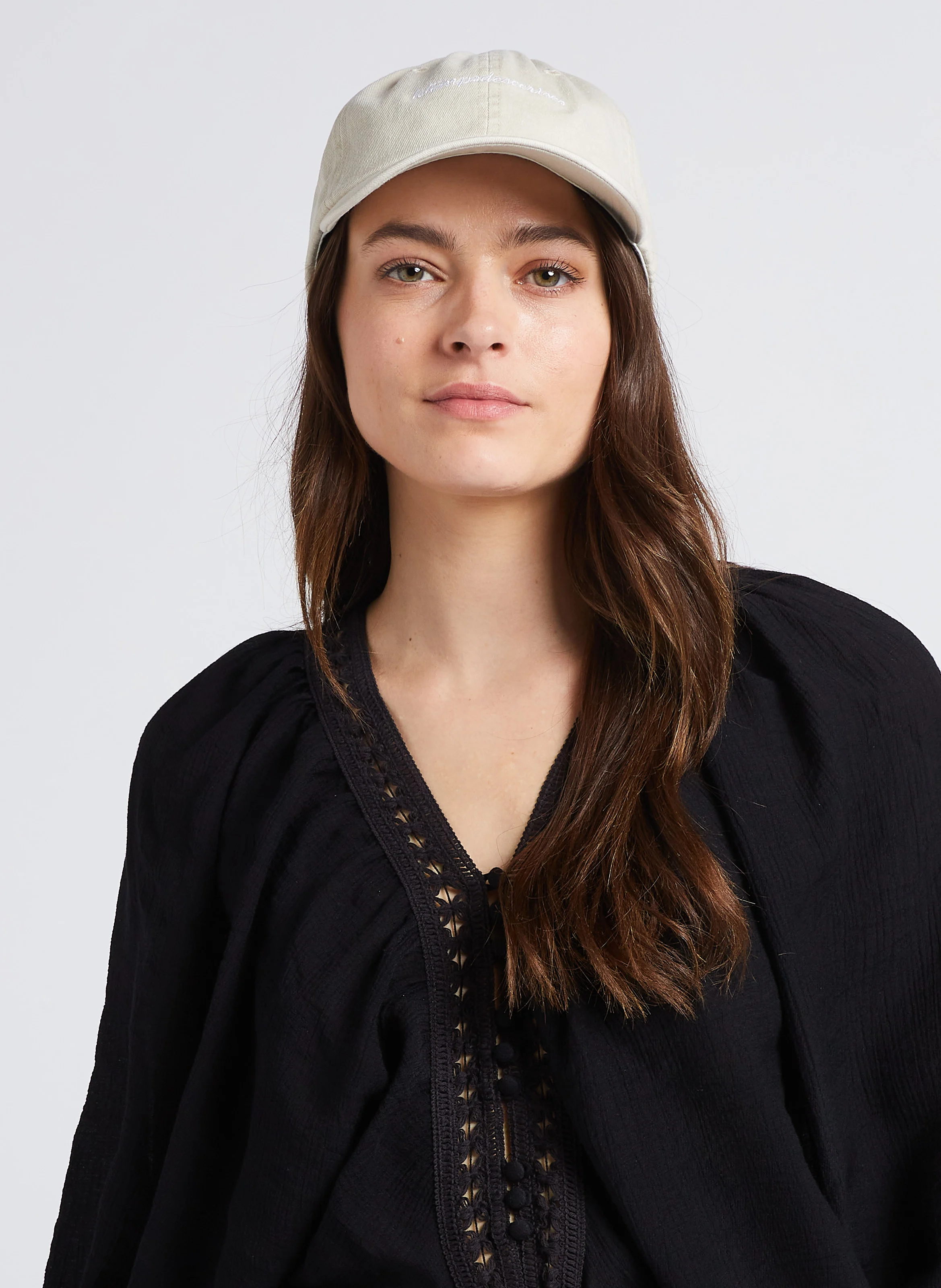 MEZIANE - Casquette brodée en coton| Marron
