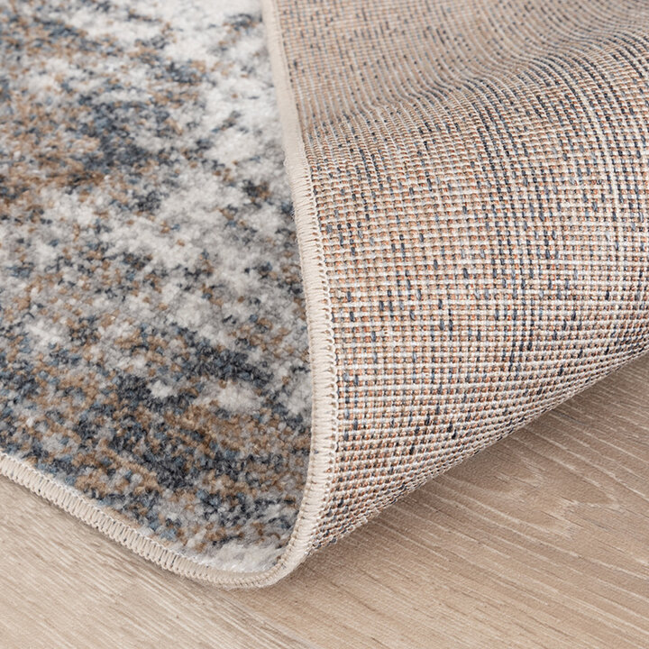 Wasbaar abstract vloerkleed - Misha Grunge Creme/Grijs