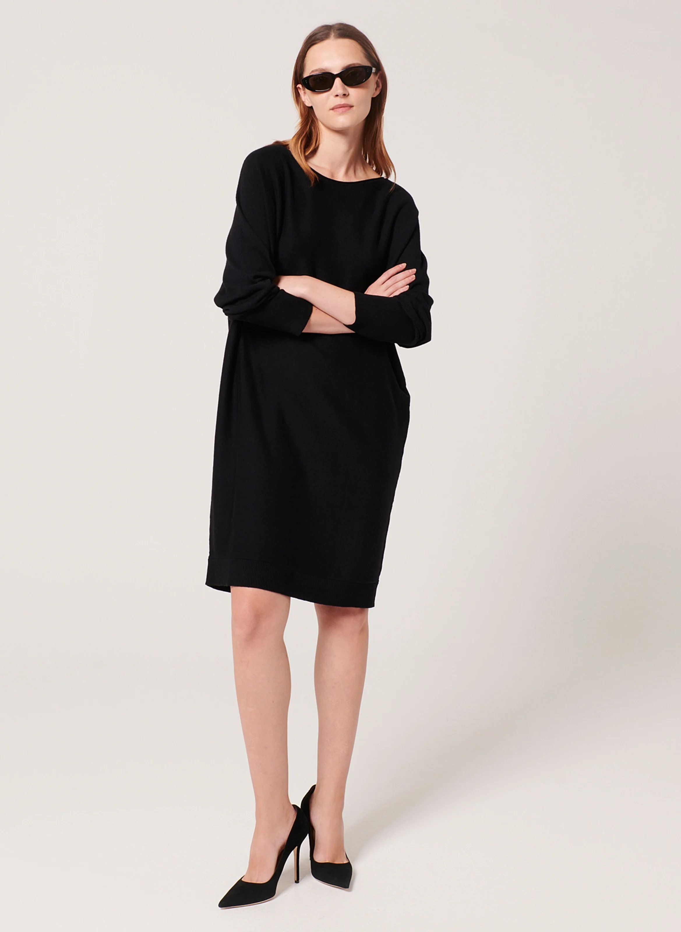 RENDY - Robe en maille oversize | Noir