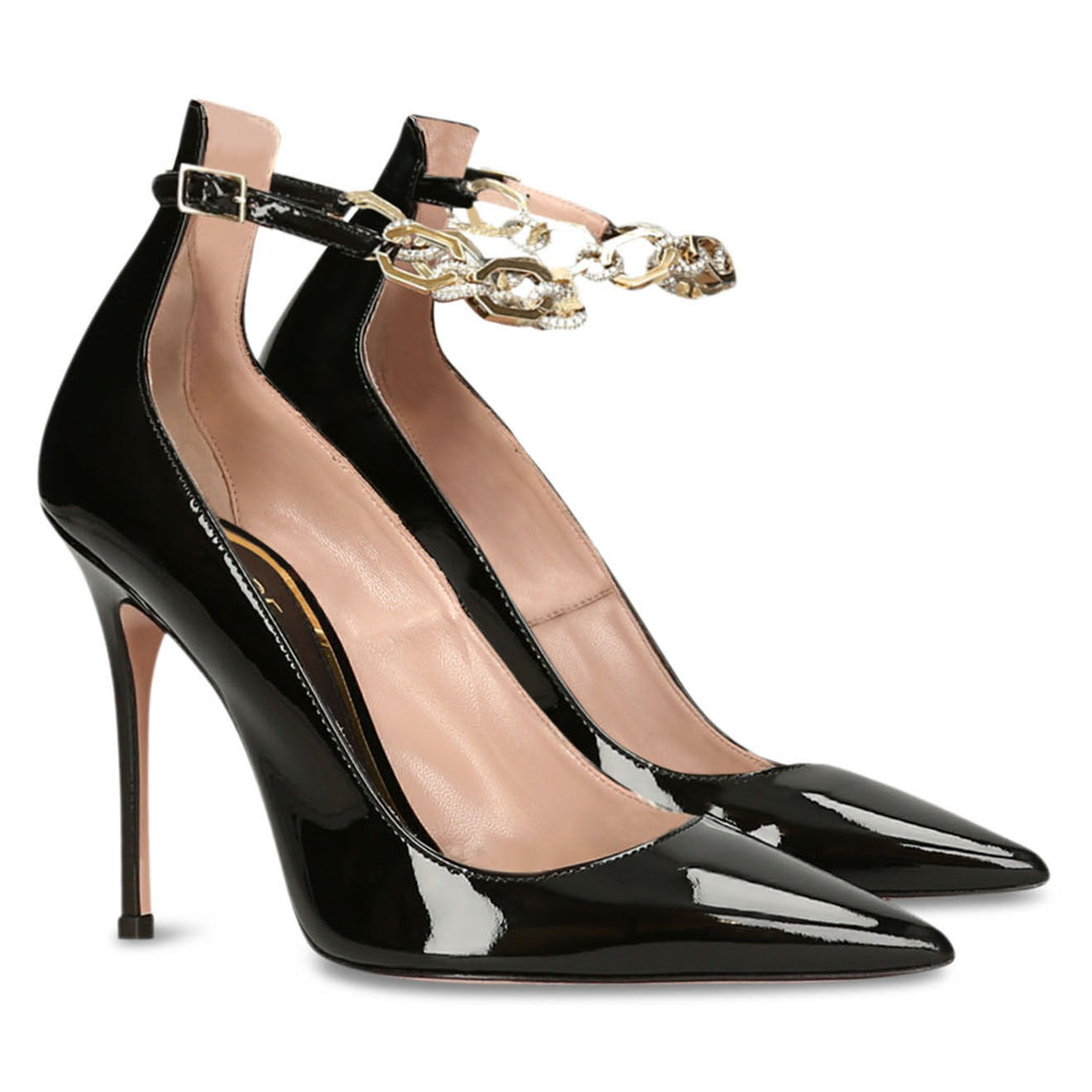Gedebe Giuseppe Della Bad Escarpins en Cuir verni Anita noirs - Talon 12 cm