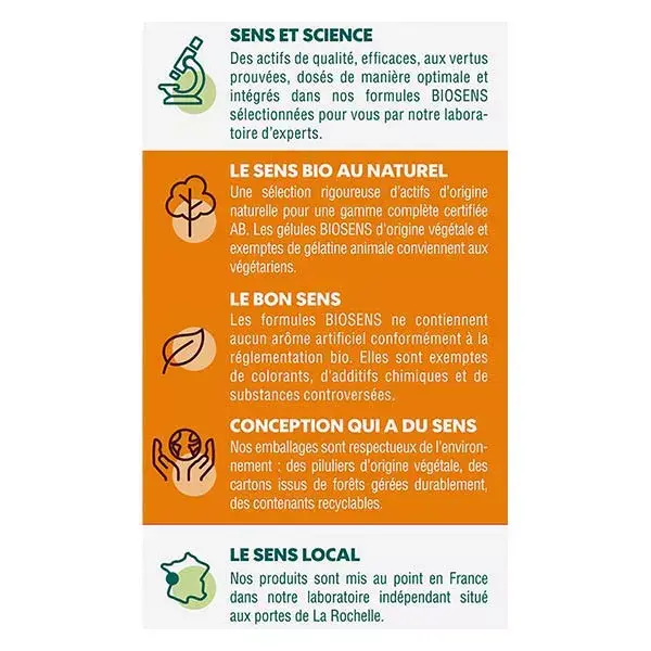 Cápsulas Fortificantes Orgânicas Biosens - 30 Cápsulas Vegetais