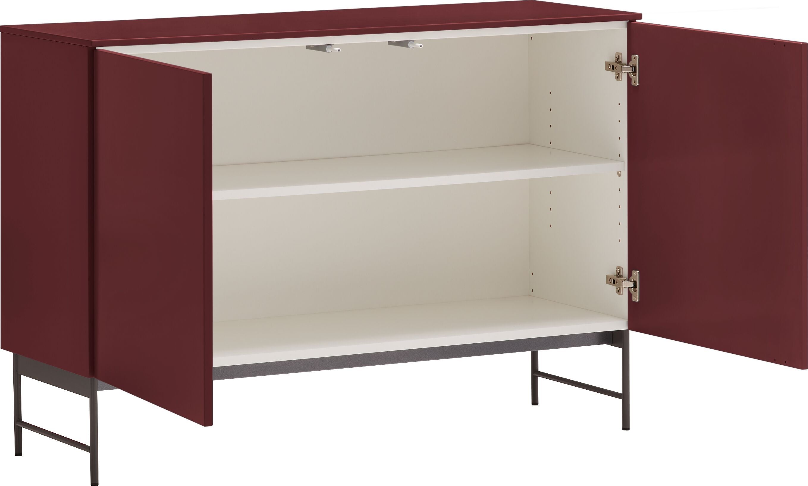 TILL Sideboard - Dunkelrot / B: 112.0 cm x T: 41.0 cm x H: 78.3 cm