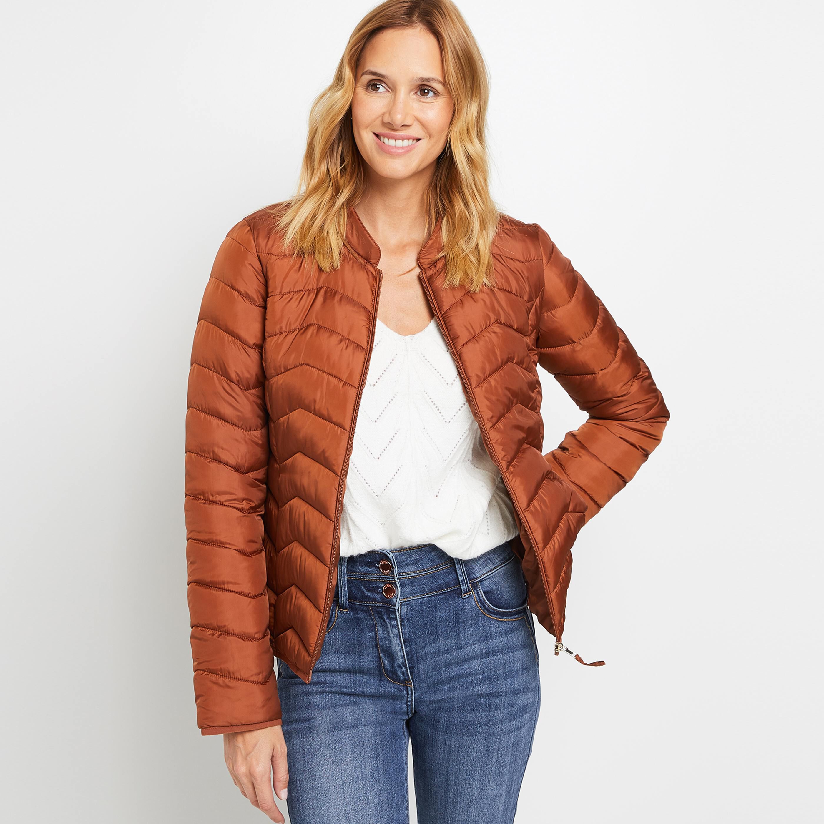 Doudoune légère unie femme - MARRON