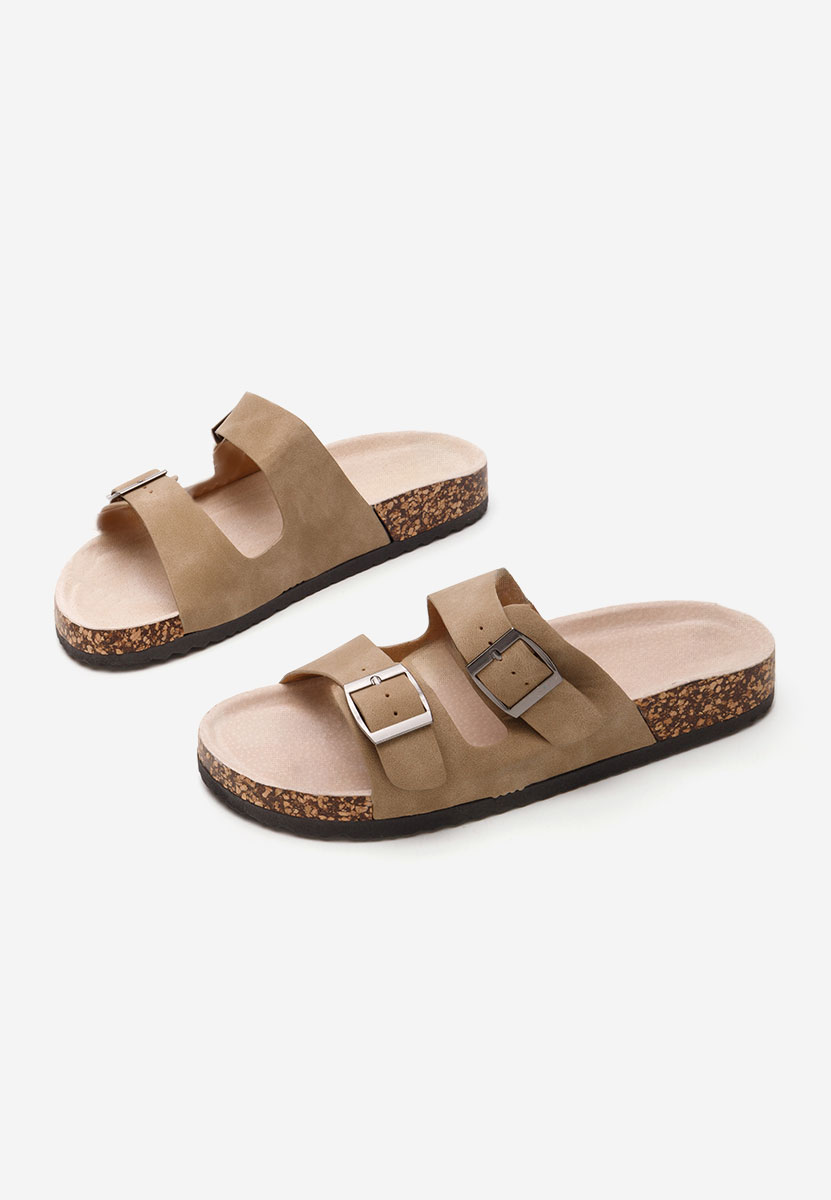 Mules plates femme kaki Myruna