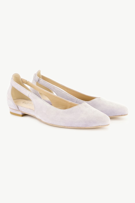 Leder-Ballerinas, Cut-Out, Weite H