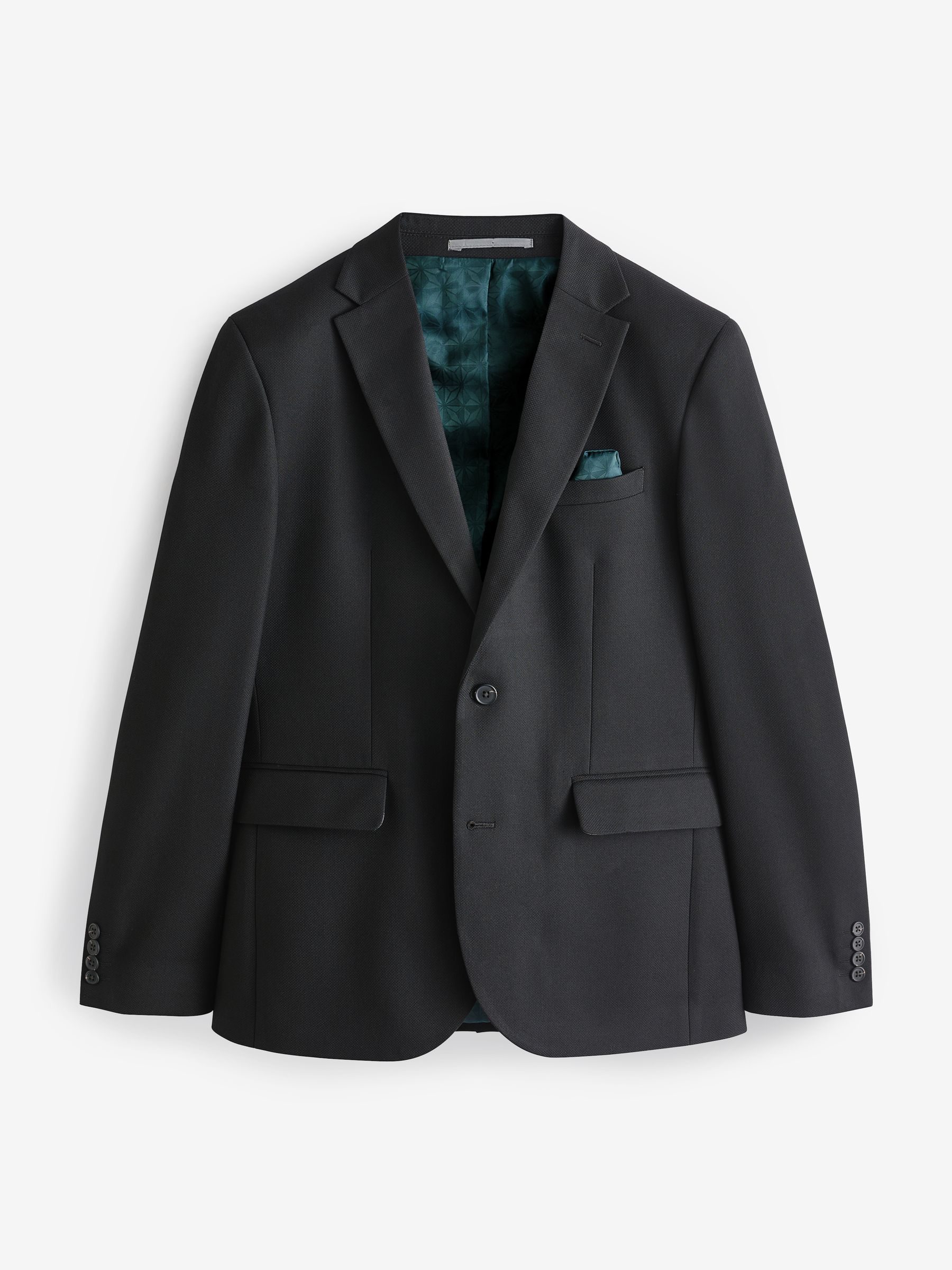 Zwart - Slim Fit - Kostuum met textuur: colbert