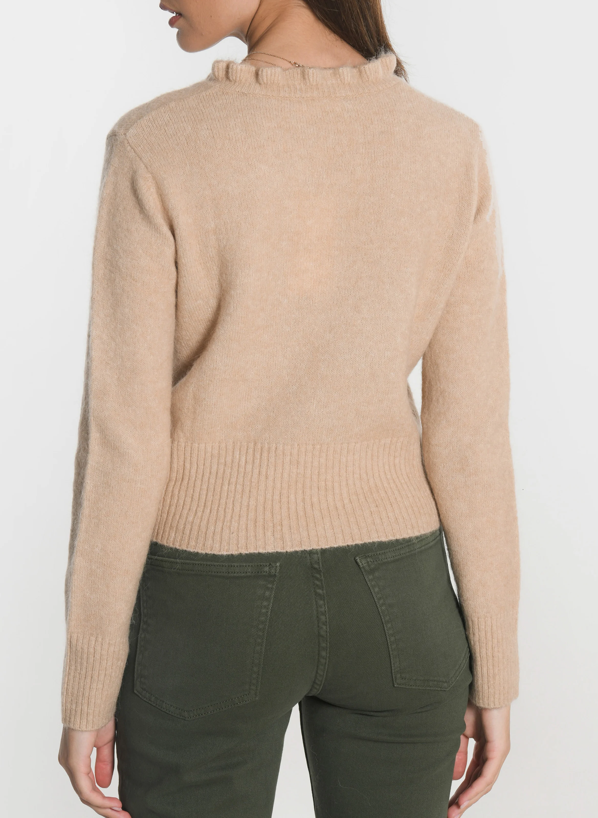SANDRINE - Pull droit col V | Beige