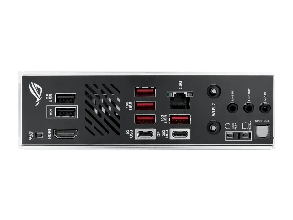 ASUS ROG STRIX B850-I GAMING WIFI - Bundkort - mini ITX - Socket AM5 - AMD B850 Chipset - USB-C 3.2 Gen 2x2, USB-C 3.2 Gen2, USB 3.2 Gen 2, USB 3.2 Gen 1 - 2.5 Gigabit LAN, Wi-Fi 7, Bluetooth - onboard grafik (CPU påkrævet) - HD Audio (8-kanaler)