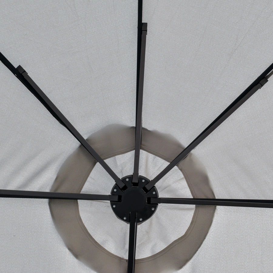 Outsunny Sonnenschirm mit Solar-LED-Leuchte hellgrau