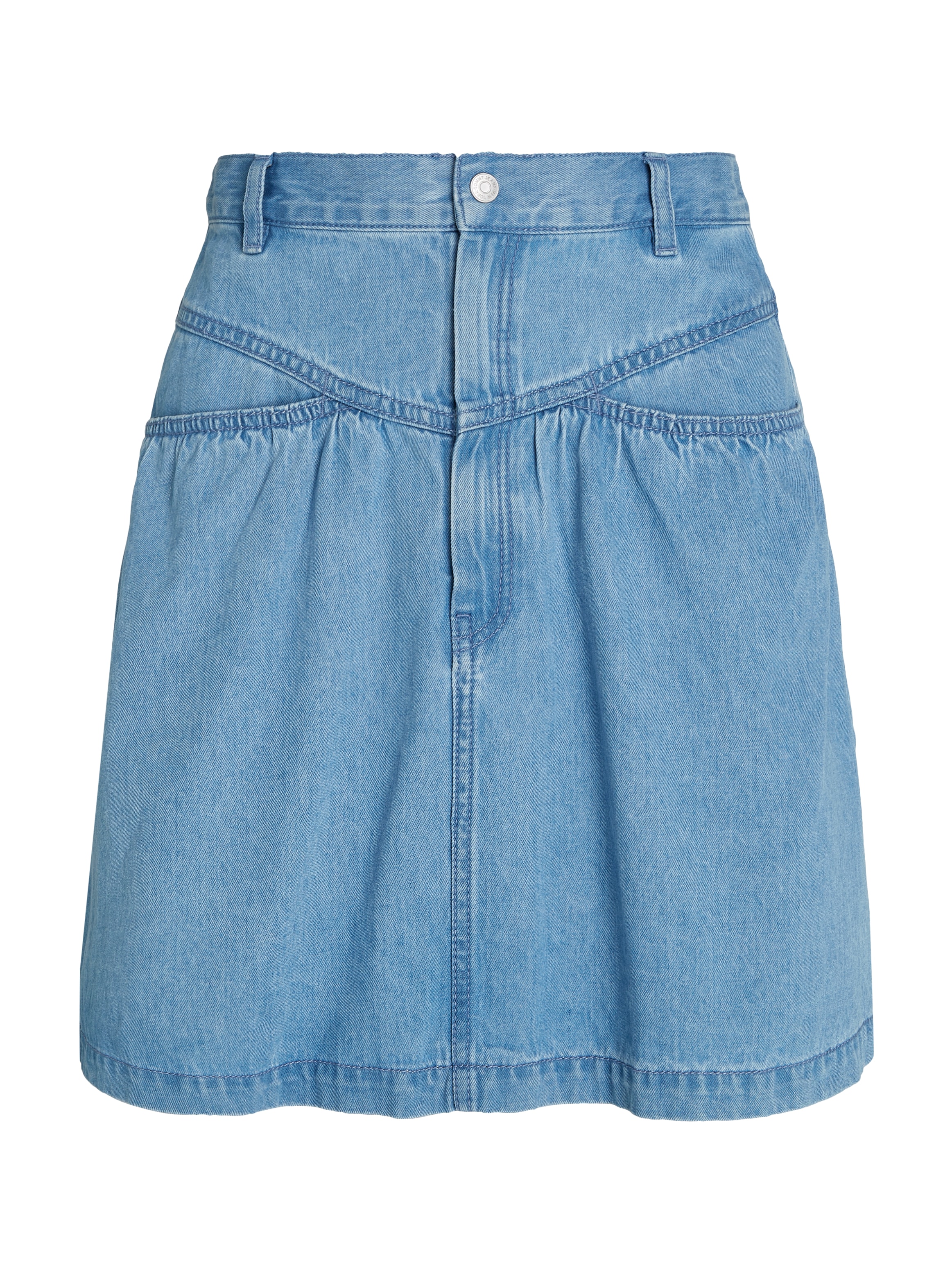Tommy Jeans Bleistiftrock »TJW CHAMBRAY MINI SKIRT« Webrock mit Logopatch
