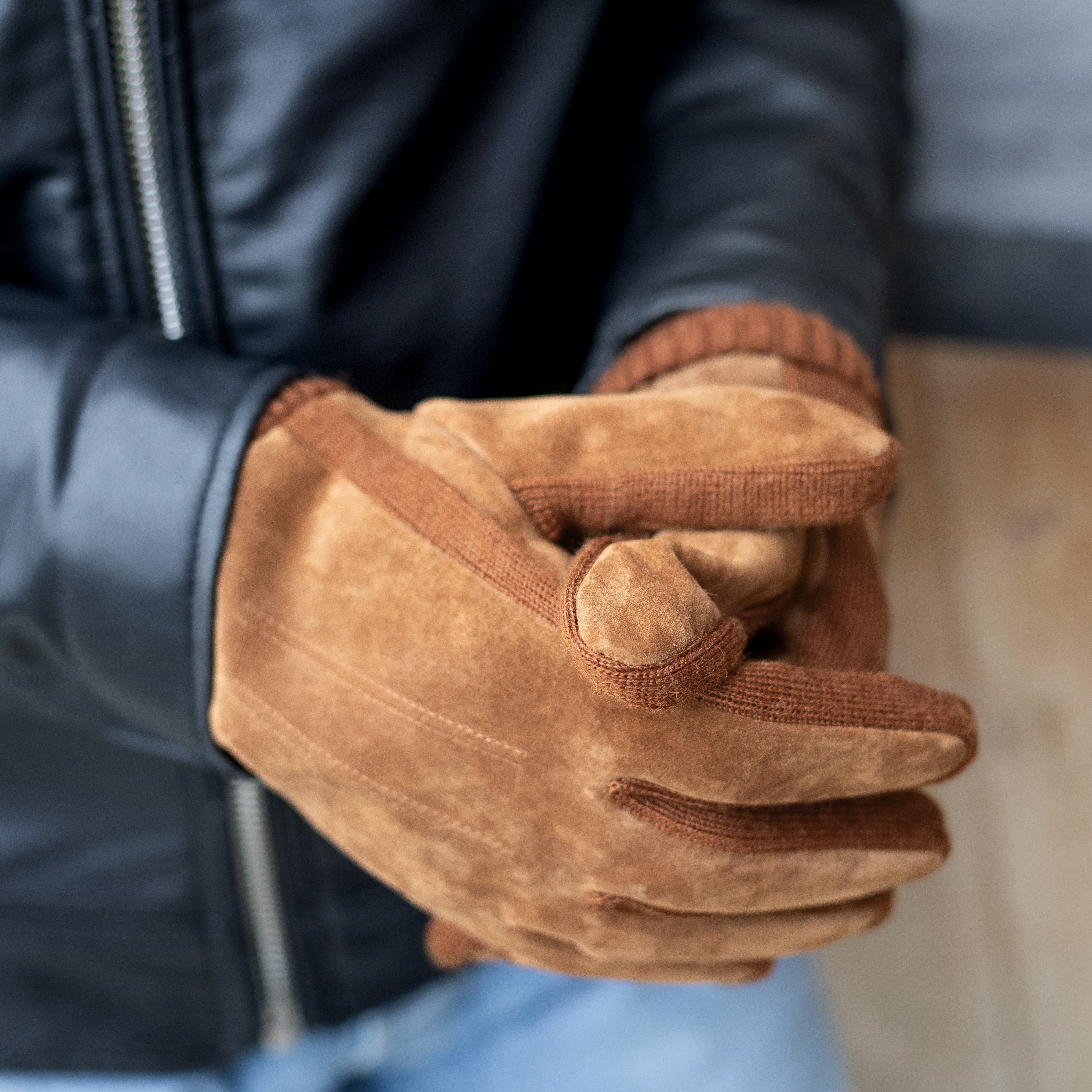 Heren handschoenen 'Stan' cognac Cognac