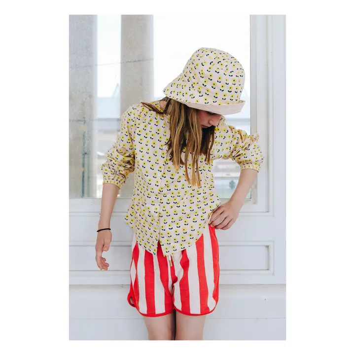 Holi & Love Short Kim Rayure Coton Bio | Rouge