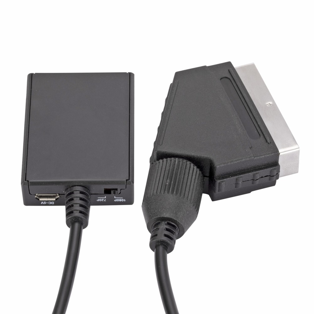 (70cm) Scart auf HDMI 1080p FullHD Konverter Adapter Kabel für TV / PC / DVD - Schwarz