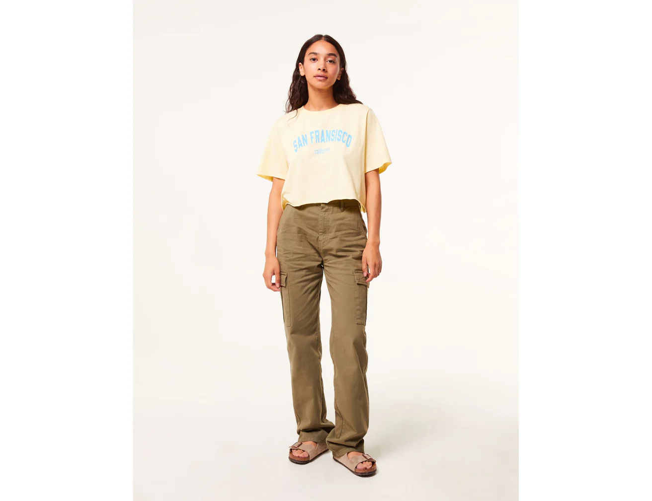 Pantalon cargo vert kaki