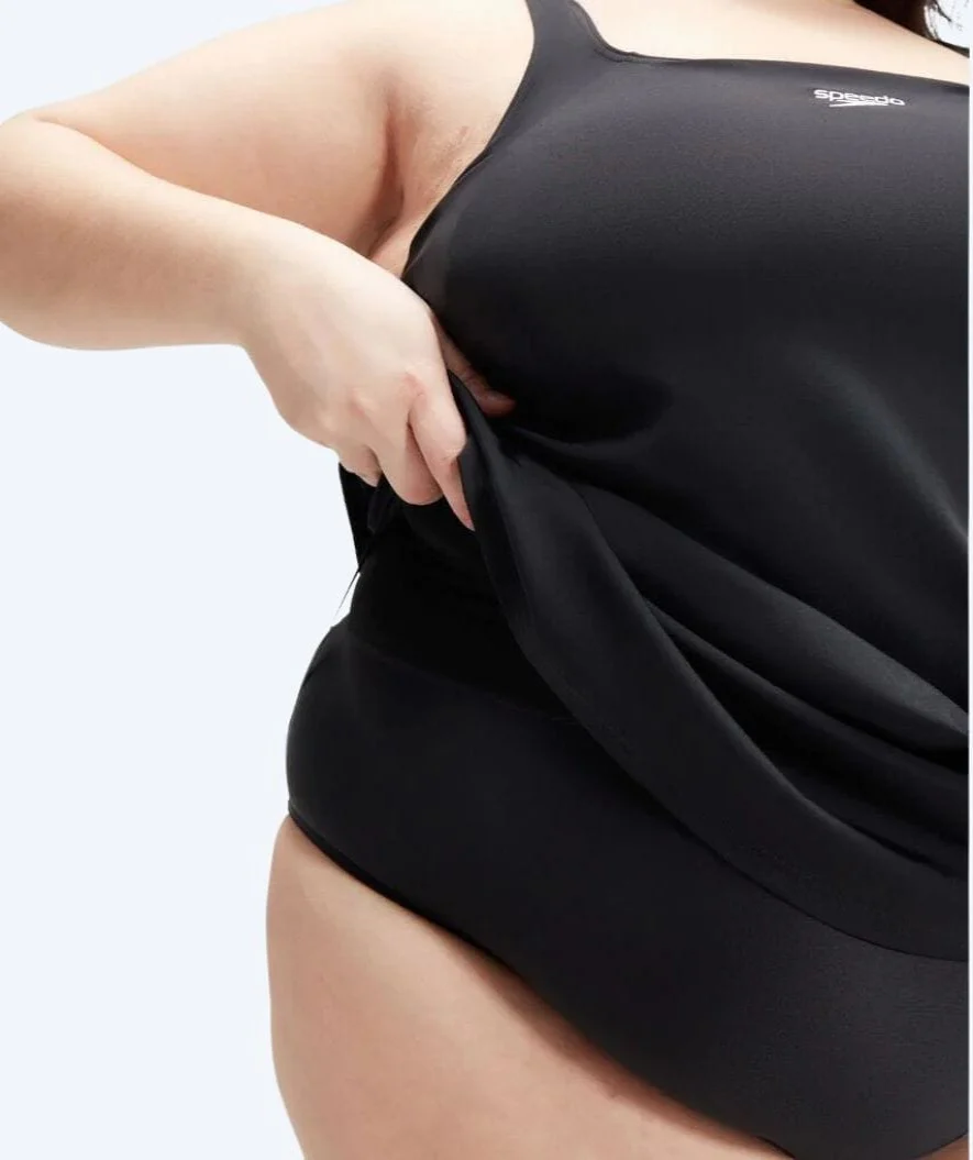 Speedo badedragt i store størrelser til damer - Swim Dress - Sort