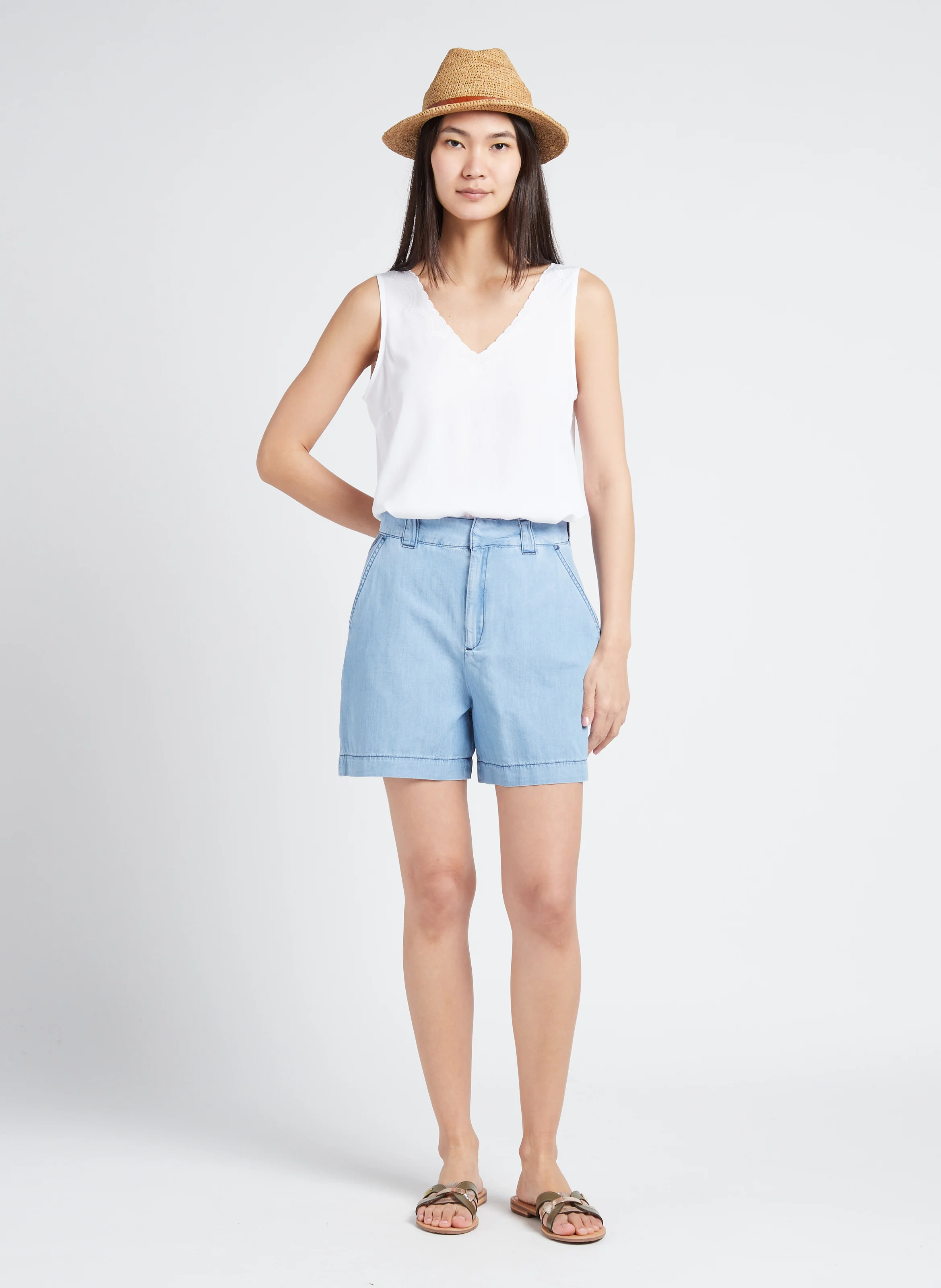 HAMSUKO - Mules en cuir| Blanc