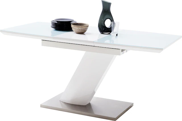 MCA furniture Esstisch »Galina, TOPSELLER!« Esstisch, Tisch, OTTOs Choice,  Bootsform in weiss mit Synchronauszug vormontiert, Sicherheitsglas