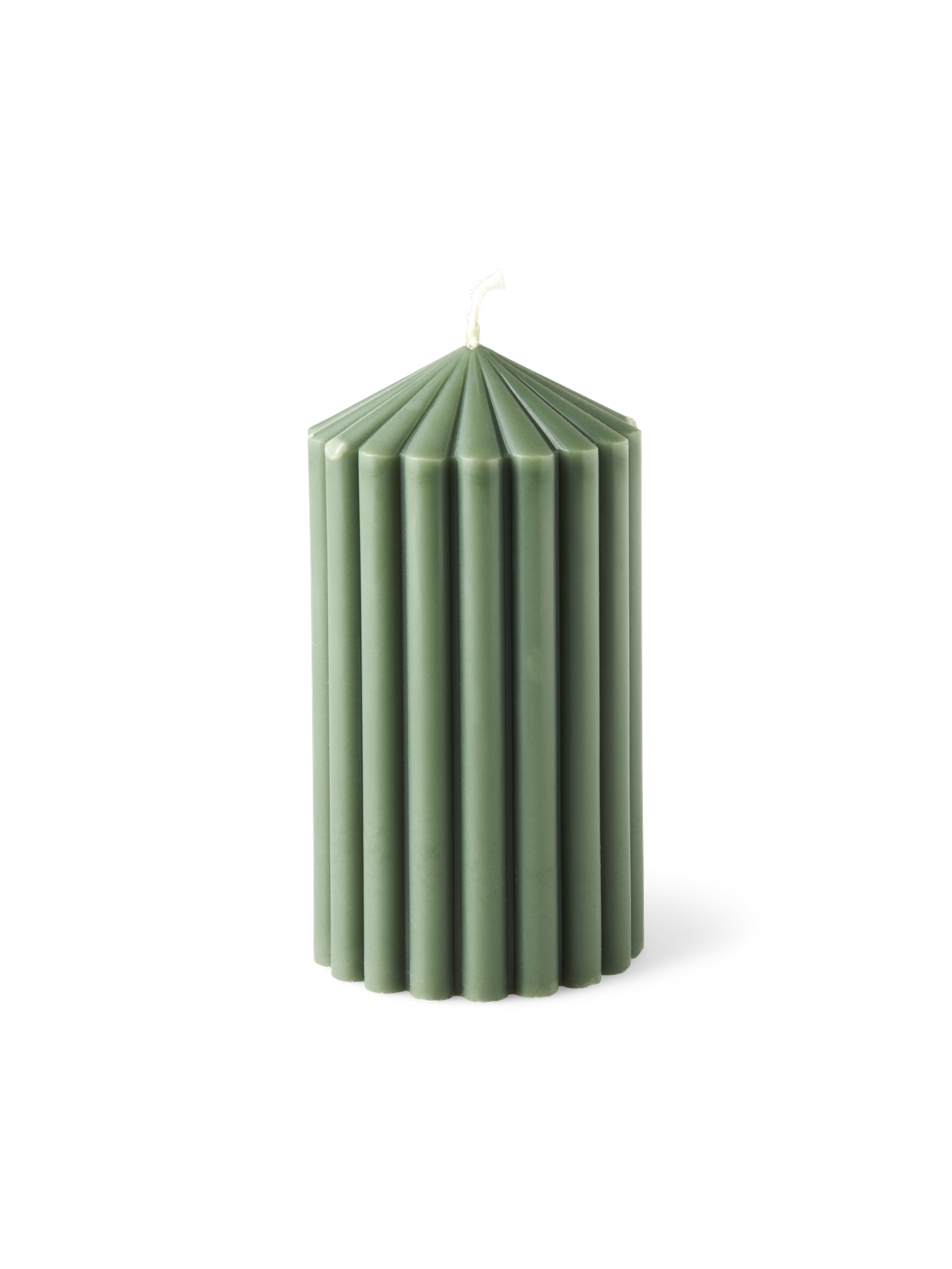 Bloklys 13 cm | Paraffin/stearin/bomuld. Ø7 x 13 cm. | Thyme Green