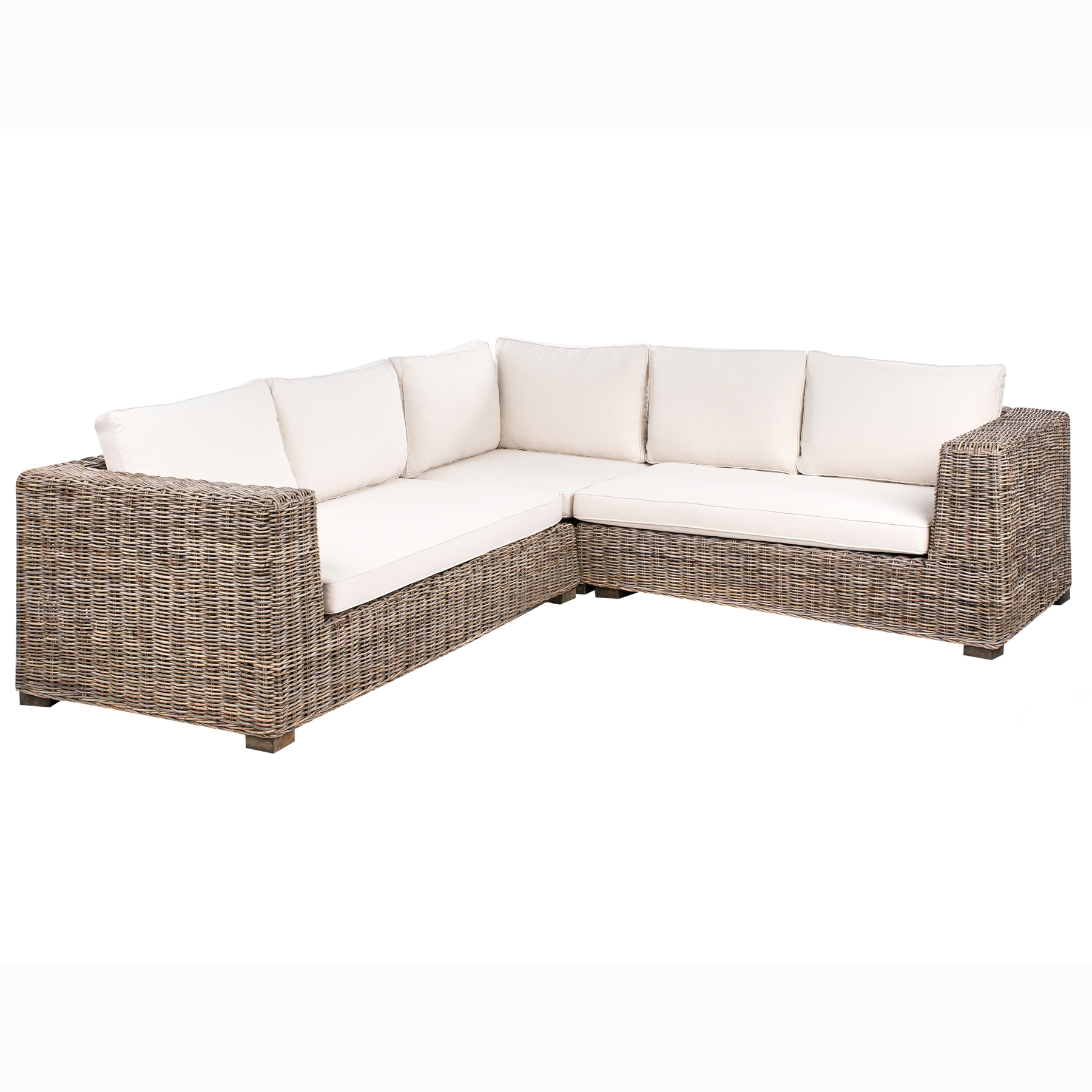 Beliani - RINELLA - Loungeset 5-zits - Grijs - Rotan