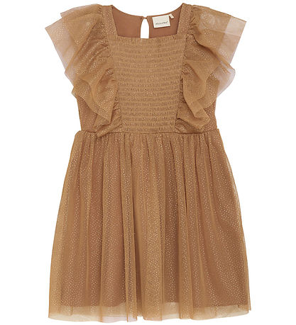 Minymo Kleid - Mesh m. Glitter - Drossel