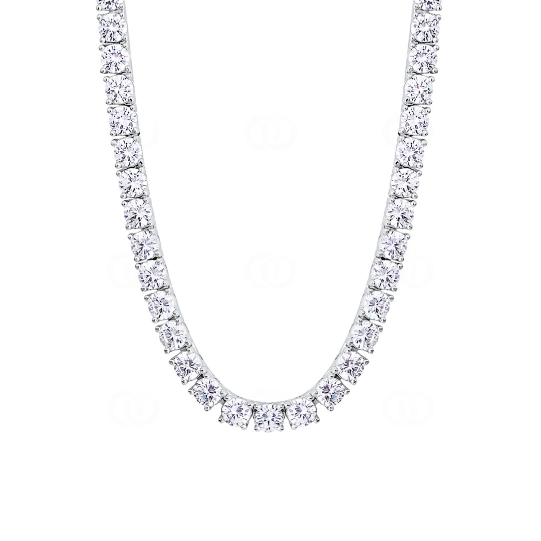 5mm Tenniscollier Weiss vergoldet mit Zirkonia